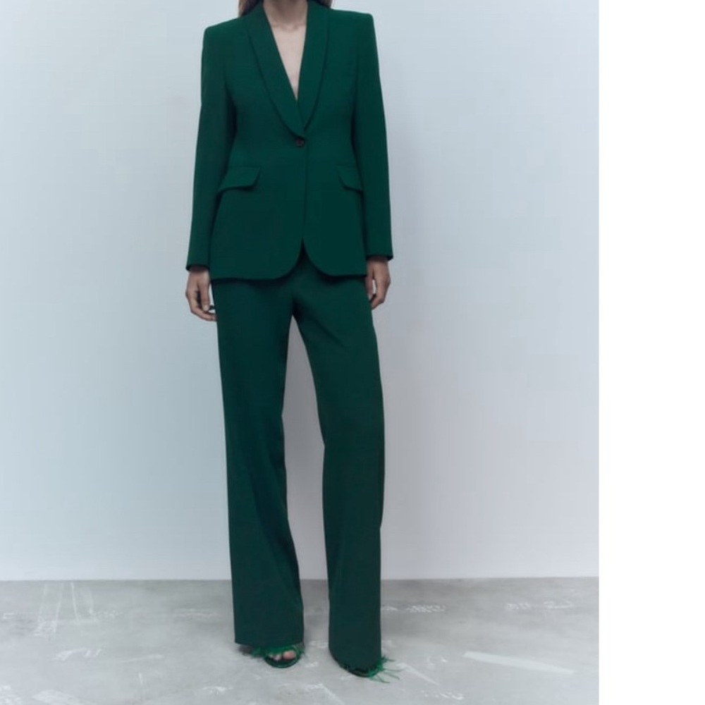 Zara Emerald green tuxedo suit set